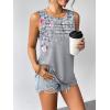 Zeagoo Womens Summer Tank Tops Sleeveless Loose Fit Tunic Blouses Dressy Casual Pleated Front Scoop Neck Boho Shirts(Hf36)
