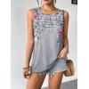 Zeagoo Womens Summer Tank Tops Sleeveless Loose Fit Tunic Blouses Dressy Casual Pleated Front Scoop Neck Boho Shirts(Hf36)