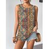 Zeagoo Womens Summer Tank Tops Sleeveless Loose Fit Tunic Blouses Dressy Casual Pleated Front Scoop Neck Boho Shirts(Mz721)