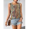 Zeagoo Womens Summer Tank Tops Sleeveless Loose Fit Tunic Blouses Dressy Casual Pleated Front Scoop Neck Boho Shirts(Mz721)