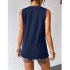 Zeagoo Womens Summer Tank Tops Sleeveless Loose Fit Tunic Blouses Dressy Casual Pleated Front Scoop Neck Boho Shirts(Navy Blue)