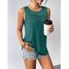 Zeagoo Womens Summer Tank Tops Sleeveless Loose Fit Tunic Blouses Dressy Casual Pleated Front Scoop Neck Boho Shirts(Peacock Blue)