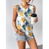 Zeagoo Womens Summer Tank Tops Sleeveless Loose Fit Tunic Blouses Dressy Casual Pleated Front Scoop Neck Boho Shirts(Tie Dye Flower)
