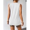 Zeagoo Womens Summer Tank Tops Sleeveless Loose Fit Tunic Blouses Dressy Casual Pleated Front Scoop Neck Boho Shirts(White)