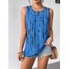 Zeagoo Womens Summer Tank Tops Sleeveless Loose Fit Tunic Blouses Dressy Casual Pleated Front Scoop Neck Boho Shirts(Zr459)