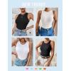 Zeagoo Womens Tank Top Racerback Crowl Neck Casual Basic Ribbed Knit Fitted Sleeveless Shirts S-XXL(All Black&all White)