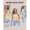Zeagoo Womens Tank Top Racerback Crowl Neck Casual Basic Ribbed Knit Fitted Sleeveless Shirts S-XXL(Beige)