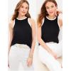 Zeagoo Womens Tank Top Racerback Crowl Neck Casual Basic Ribbed Knit Fitted Sleeveless Shirts S-XXL(Black)