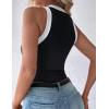 Zeagoo Womens Tank Top Racerback Crowl Neck Casual Basic Ribbed Knit Fitted Sleeveless Shirts S-XXL(Black)
