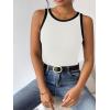 Zeagoo Womens Tank Top Racerback Crowl Neck Casual Basic Ribbed Knit Fitted Sleeveless Shirts S-XXL(Black White&green)