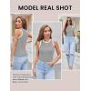Zeagoo Womens Tank Top Racerback Crowl Neck Casual Basic Ribbed Knit Fitted Sleeveless Shirts S-XXL(Light Gray)