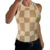 Zeagoo Womens Tank Top Racerback Crowl Neck Casual Basic Ribbed Knit Fitted Sleeveless Shirts S-XXL(Plaid-b)