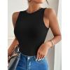 Zeagoo Womens Tank Top Racerback Crowl Neck Casual Basic Ribbed Knit Fitted Sleeveless Shirts S-XXL(Pure Black)