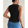 Zeagoo Womens Tank Top Racerback Crowl Neck Casual Basic Ribbed Knit Fitted Sleeveless Shirts S-XXL(Pure Black)