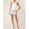 Zeagoo Womens Tank Top Racerback Crowl Neck Casual Basic Ribbed Knit Fitted Sleeveless Shirts S-XXL(Pure White)