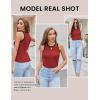 Zeagoo Womens Tank Top Racerback Crowl Neck Casual Basic Ribbed Knit Fitted Sleeveless Shirts S-XXL(Red)