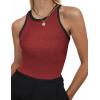 Zeagoo Womens Tank Top Racerback Crowl Neck Casual Basic Ribbed Knit Fitted Sleeveless Shirts S-XXL(Red)