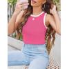 Zeagoo Womens Tank Top Racerback Crowl Neck Casual Basic Ribbed Knit Fitted Sleeveless Shirts S-XXL(Rose Red)