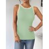 Zeagoo Womens Tank Top Racerback Crowl Neck Casual Basic Ribbed Knit Fitted Sleeveless Shirts S-XXL(White Black&green)