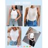 Zeagoo Womens Tank Top Racerback Crowl Neck Casual Basic Ribbed Knit Fitted Sleeveless Shirts S-XXL(White&black White)