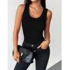 Zeagoo Womens Tank Tops 2026 Scoop Neck Ribbed Sleeveless Top Casual Basic Slim Fitted Knit Cami Tee Shirts(A1-black)