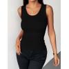 Zeagoo Womens Tank Tops 2026 Scoop Neck Ribbed Sleeveless Top Casual Basic Slim Fitted Knit Cami Tee Shirts(A1-black)
