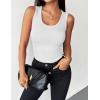 Zeagoo Womens Tank Tops 2026 Scoop Neck Ribbed Sleeveless Top Casual Basic Slim Fitted Knit Cami Tee Shirts(A1-white)