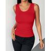Zeagoo Womens Tank Tops 2026 Scoop Neck Ribbed Sleeveless Top Casual Basic Slim Fitted Knit Cami Tee Shirts(A-red)