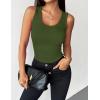 Zeagoo Womens Tank Tops 2026 Scoop Neck Ribbed Sleeveless Top Casual Basic Slim Fitted Knit Cami Tee Shirts(Army Green)
