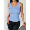 Zeagoo Womens Tank Tops 2026 Scoop Neck Ribbed Sleeveless Top Casual Basic Slim Fitted Knit Cami Tee Shirts(Blue)