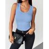 Zeagoo Womens Tank Tops 2026 Scoop Neck Ribbed Sleeveless Top Casual Basic Slim Fitted Knit Cami Tee Shirts(Blue)