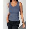 Zeagoo Womens Tank Tops 2026 Scoop Neck Ribbed Sleeveless Top Casual Basic Slim Fitted Knit Cami Tee Shirts(Dark Blue)