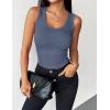Zeagoo Womens Tank Tops 2026 Scoop Neck Ribbed Sleeveless Top Casual Basic Slim Fitted Knit Cami Tee Shirts(Dark Blue)