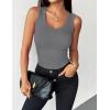 Zeagoo Womens Tank Tops 2026 Scoop Neck Ribbed Sleeveless Top Casual Basic Slim Fitted Knit Cami Tee Shirts(Deep Gray)