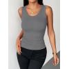 Zeagoo Womens Tank Tops 2026 Scoop Neck Ribbed Sleeveless Top Casual Basic Slim Fitted Knit Cami Tee Shirts(Deep Gray)
