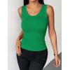 Zeagoo Womens Tank Tops 2026 Scoop Neck Ribbed Sleeveless Top Casual Basic Slim Fitted Knit Cami Tee Shirts(Green)