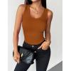 Zeagoo Womens Tank Tops 2026 Scoop Neck Ribbed Sleeveless Top Casual Basic Slim Fitted Knit Cami Tee Shirts(Light Brown)