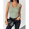 Zeagoo Womens Tank Tops 2026 Scoop Neck Ribbed Sleeveless Top Casual Basic Slim Fitted Knit Cami Tee Shirts(Light Green)