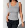 Zeagoo Womens Tank Tops 2026 Scoop Neck Ribbed Sleeveless Top Casual Basic Slim Fitted Knit Cami Tee Shirts(Light Grey)