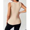 Zeagoo Womens Tank Tops 2026 Scoop Neck Ribbed Sleeveless Top Casual Basic Slim Fitted Knit Cami Tee Shirts(Light Khaki(beige))