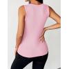 Zeagoo Womens Tank Tops 2026 Scoop Neck Ribbed Sleeveless Top Casual Basic Slim Fitted Knit Cami Tee Shirts(Pink)