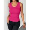 Zeagoo Womens Tank Tops 2026 Scoop Neck Ribbed Sleeveless Top Casual Basic Slim Fitted Knit Cami Tee Shirts(Rose Pink)