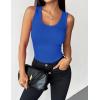 Zeagoo Womens Tank Tops 2026 Scoop Neck Ribbed Sleeveless Top Casual Basic Slim Fitted Knit Cami Tee Shirts(Royal Blue)