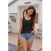 Zeagoo Womens Tank Tops Flowy Loose Fit Scoop Neck Casual Summer Tops Curvy Hem(Black)