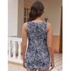 Zeagoo Womens Tank Tops Flowy Loose Fit Scoop Neck Casual Summer Tops Curvy Hem(Black Boho)