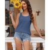 Zeagoo Womens Tank Tops Flowy Loose Fit Scoop Neck Casual Summer Tops Curvy Hem(Blue)