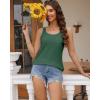 Zeagoo Womens Tank Tops Flowy Loose Fit Scoop Neck Casual Summer Tops Curvy Hem(Green)
