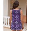 Zeagoo Womens Tank Tops Flowy Loose Fit Scoop Neck Casual Summer Tops Curvy Hem(Purple Boho Mz907)