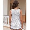 Zeagoo Womens Tank Tops Flowy Loose Fit Scoop Neck Casual Summer Tops Curvy Hem(White Red Flower)