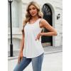 Zeagoo Womens Tank Tops Sleeveless Pleated Crew Neck Summer Tunic Tops Dressy Loose Fit Business Casual Blouses 2026(White)